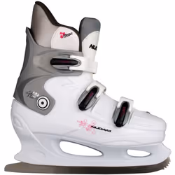 Nijdam 0031-WZF-40, Universel, Unisexe, Patins de patinage artistique, Argent, Blanc, Polyester, Polyester