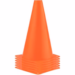 Cônes de marquage - AVENTO - Slalom Soft - Lot de 6 - Hauteur 23cm - Couleur orange - Empilables