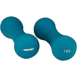 Haltères - Avento - Set de 2 - 1 kg - Métal - Blanc et Bleu