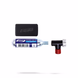 BBB Cycling EasyAir, Pompe de CO2, Noir, Rouge, Argent
