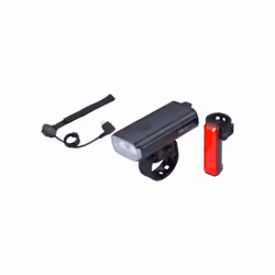 BBB Cycling StrikeDuo 1600 Combo, Feu arrière + feu avant (set), Noir, Aluminium, IPX7, LED, Rouge/Blanc