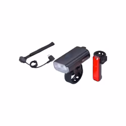 BBB Cycling StrikeDuo 1200 Combo, Feu arrière + feu avant (set), Noir, Aluminium, IPX7, LED, Rouge/Blanc