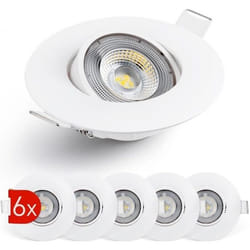 Emos Exclusive Spot LED Encastrable - Lampe Plafond Orientable 50° pour ampoules LED 6 Spots LEDs Ronds 5 W/450 Lumens [3000k]]
