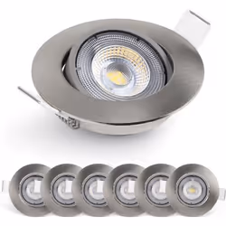 Emos Exclusive Spot LED Encastrable - Lampe Plafond Orientable 50° pour ampoules LED 6 Spots LEDs Ronds 5 W/450 Lumens [3000K ...