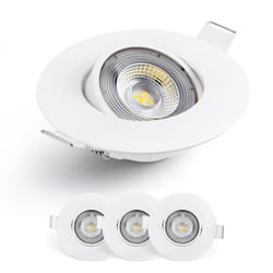 Emos Exclusive Spot LED Encastrable - Lampe Plafond Orientable 50° pour ampoules LED 3 Spots LEDs Ronds 5 W/450 Lumens [3000k]