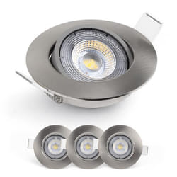 Emos Exclusive Spot LED Encastrable - Lampe Plafond Orientable 50° pour ampoules LED 3 Spots LEDs Ronds 5 W/450 Lumens [3000K]