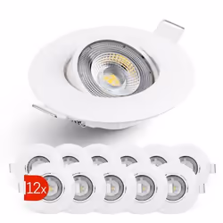 Emos Exclusive Spot LED Encastrable - Lampe Plafond Orientable 50° pour ampoules LED 12 Spots LEDs Ronds 5 W/450 Lumens [3000 ...
