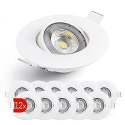 Emos Exclusive Spot LED Encastrable - Lampe Plafond Orientable 50° pour ampoules LED 12 Spots LEDs Ronds 5 W/450 Lumens [3000k]]