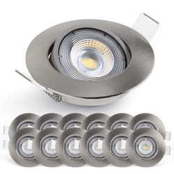 Emos Exclusive Spot LED Encastrable - Lampe Plafond Orientable 50° pour ampoules LED 12 Spots LEDs Ronds 5 W/450 Lumens [3000K]
