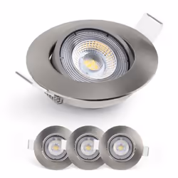 Emos Exclusive Spot LED Encastrable - Lampe Plafond Orientable 50° pour ampoules LED 3 Spots LEDs Ronds 5 W/450 Lumens [6500K ...