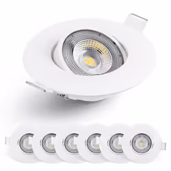 Emos Exclusive Spot LED Encastrable - Lampe Plafond Orientable 50° pour ampoules LED 6 Spots LEDs Ronds 5 W/450 Lumens [4000K ...