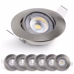 Emos Exclusive Spot LED Encastrable - Lampe Plafond Orientable 50° pour ampoules LED 6 Spots LEDs Ronds 5 W/450 Lumens [4000K ...