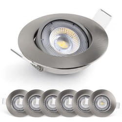 Emos Exclusive Spot LED Encastrable - Lampe Plafond Orientable 50° pour ampoules LED 6 Spots LEDs Ronds 5 W/450 Lumens [4000K]