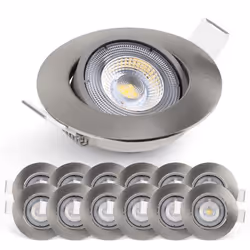 Emos Exclusive Spot LED Encastrable - Lampe Plafond Orientable 50° pour ampoules LED 12 Spots LEDs Ronds 5 W/450 Lumens [4000 ...