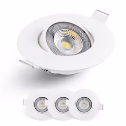 Emos Exclusive Spot LED Encastrable - Lampe Plafond Orientable 50° pour ampoules LED 3 Spots LEDs Ronds 5 W/450 Lumens [6500k ...