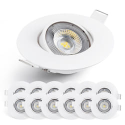 Emos Exclusive Spot LED Encastrable - Lampe Plafond Orientable 50° pour ampoules LED 12 Spots LEDs Ronds 5 W/450 Lumens [6500K]