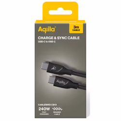 Aqiila Cablebird CB13 câble USB USB 2.0 3 m USB C Noir