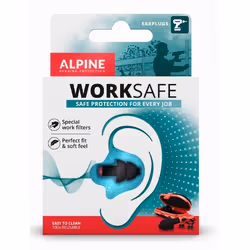 Alpine WorkSafe, Bouchons d'oreilles réutilisables, Normal, Ecouteurs, Noir, 23 dB, Boîte