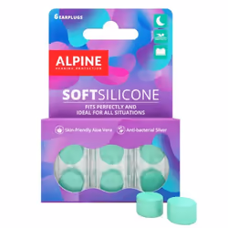 Alpine SoftSilicone, Bouchons d'oreilles réutilisables, Normal, Ecouteurs, Vert, Silicone, Boîte