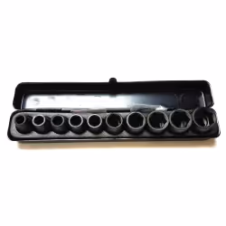 Hitachi 751879, Ensemble de douilles à choc, Noir, 10 tête(s), 1/2", 10,11,12,13,14,17,19,21,22,24 mm