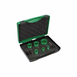 Hitachi Cassete de scies trépans bimétal plombier (9 pcs), Régler, Aluminium, Fonte, Cuivre, Plaque de plâtre, Plastique, Aci ...