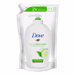 Dove Caring Hand Wash Cucumber &amp; Green Tea Scent, Mains, Savon liquide, Hydratant, Purifiant, Rafraîchissant, Concombre,  ...