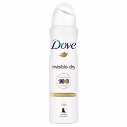 Dove Invisible Dry, Anti-transpirant, Déodorant spray, Spray, 150 ml, 48 h, Cyclopentasiloxane, PPG-14 Butyl Ether, Aluminum ...