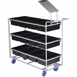 Chariot de préparation de commandes, gris, pour 12 bacs de 14 litres. Produit livré = monté. Nombre de bacs = 0 pces. Hauteur ...