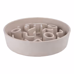 District 70 BAMBOO Slow Feeder, Chien, Bambou, Beige, Gamelle à nourriture pour animaux de compagnie, Monochromatique, 2,5 L
