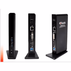 CLUB3D USB Gen1 Type A Dual Display Docking Station, Avec fil, USB 3.2 Gen 1 (3.1 Gen 1) Type-A, 1.4a, 3,5 mm, USB Type-B, 10 ...