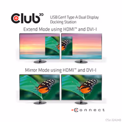 CLUB3D USB Gen1 Type A Dual Display Docking Station - Vue supplémentaire 13