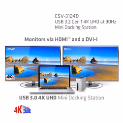 CLUB3D The Club 3D CSV-3104D USB 3.2 Gen 1 4K UHD at 30Hz Mini Docking Station Ultra slim design - Vue supplémentaire 7