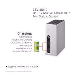 CLUB3D The Club 3D CSV-3104D USB 3.2 Gen 1 4K UHD at 30Hz Mini Docking Station Ultra slim design - Vue supplémentaire 8