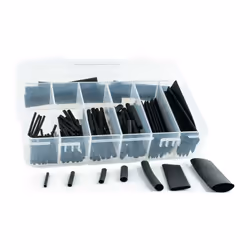 127 pcs. · Avec des sections de gaine thermorétractable · Taux de rétraction 2:1 : 30 pcs. 1,6 à 0,8 mm (35 mm), 25 pcs. 2,4  ...