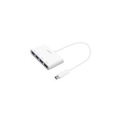 Macally UCHUB4 hub & concentrateur USB 3.2 Gen 1 (3.1 Gen 1) Type-C 5000 Mbit/s Gris, Blanc