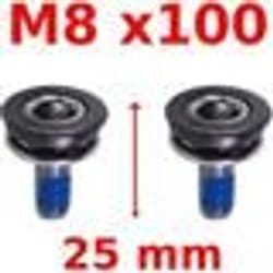 Vis de serrage manivelles M8x100 Shimano boitier pédalier axe carré acier vélo