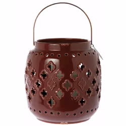 Grand porte bougie en céramique bordeaux céramique Hauteur 15 cm - Diamètre 13 cm Bougie non incluse