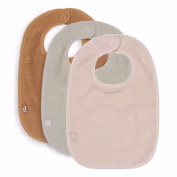 Jollein 9300000043098291, Bavoir standard, Marron, Gris, Rose, Unisexe, Bébé (0-2 ans), Monochromatique, Crochet et fermeture ...