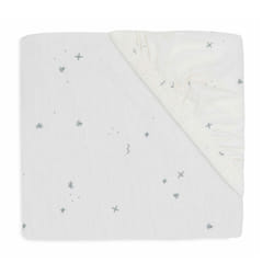 Jollein 511-507-67102 Taie d'oreiller 60 x 120 cm Coton Blanc Feuilles de vérification équipés
