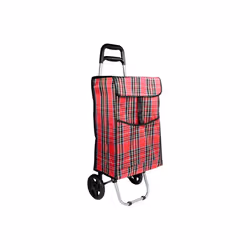 Chariot de Courses Benson Products Pliable Capacité de Charge 25 kg Dimensions 92 x 34 x 27 cm Sac de 40 L à Motif Damier Idé ...