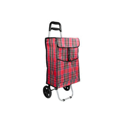 Chariot de Courses Benson Products Pliable Capacité de Charge 25 kg Dimensions 92 x 34 x 27 cm Sac de 40 L à Motif Damier Idéal