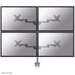 Neomounts support moniteur de bureau, Pince, 6 kg, 25,4 cm (10"), 68,6 cm (27"), 100 x 100 mm, Argent
