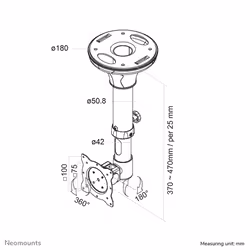 Neomounts support de plafond pour écran - Vue supplémentaire 6