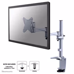 Neomounts support moniteur de bureau, Pince/boulon, 9 kg, 25,4 cm (10"), 76,2 cm (30"), 100 x 100 mm, Argent