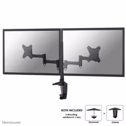 Neomounts support moniteur de bureau, Pince/boulon, 8 kg, 25,4 cm (10"), 68,6 cm (27"), 100 x 100 mm, Noir