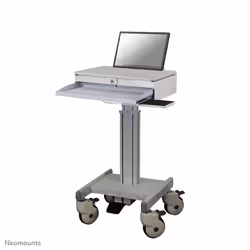Neomounts station de travail mobile medical, Panier multimédia, Gris, Ordinateur portable, 5 kg, 43,2 cm (17"), 360°