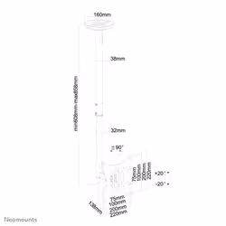 Neomounts support de plafond pour écran - Vue supplémentaire 7