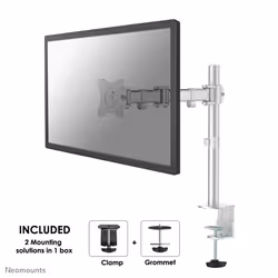 Neomounts support moniteur de bureau, Pince/boulon, 8 kg, 25,4 cm (10"), 76,2 cm (30"), 100 x 100 mm, Argent