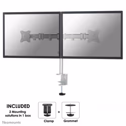 Neomounts support moniteur de bureau, Pince/boulon, 8 kg, 25,4 cm (10"), 68,6 cm (27"), 100 x 100 mm, Argent