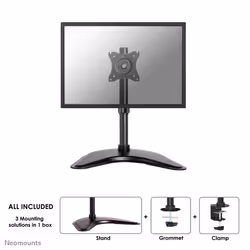 Neomounts support moniteur de bureau, Bride/Vis/Autonome, 10 kg, 25,4 cm (10"), 76,2 cm (30"), 100 x 100 mm, Noir